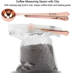 Rustfrit Stål Multifunktions Måleske til Malet Kaffe med Poseforsegling Lang Klips Clearance