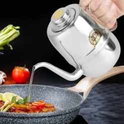 Rustfrit Stål Oliedåse Eddike Flaske Krydderidispenser til Hjemmerestaurant Køkken 24oz Sale