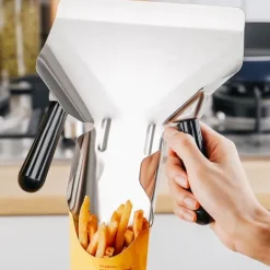 rustfrit stål popcornchips-ske med håndtag til kommerciel restaurantbrug dobbelt håndtag Sale