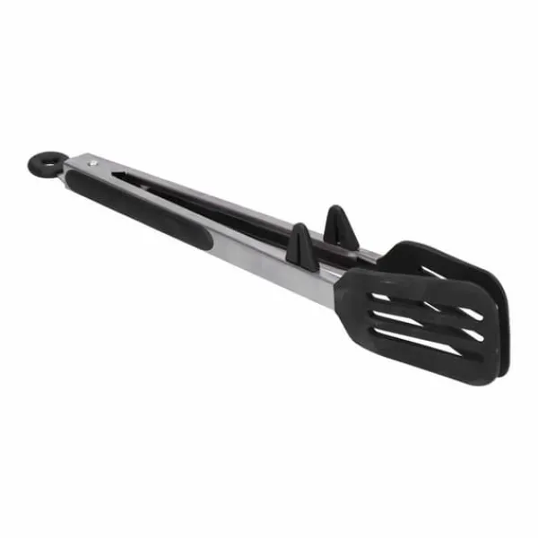 Køkkentænger>Rustfrit Stål Silikone Madspatel Klemme Mad Grill Steak Tongs Bageværktøj til Hjemmegrill 12in Sort Beslag