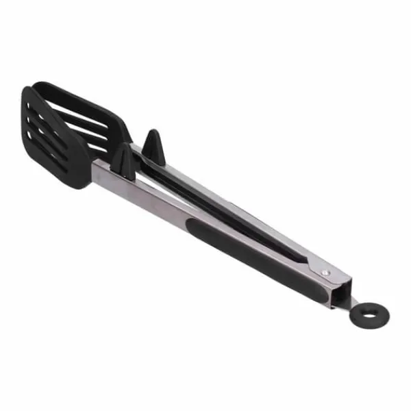 Køkkentænger>Rustfrit Stål Silikone Madspatel Klemme Mad Grill Steak Tongs Bageværktøj til Hjemmegrill 12in Sort Beslag