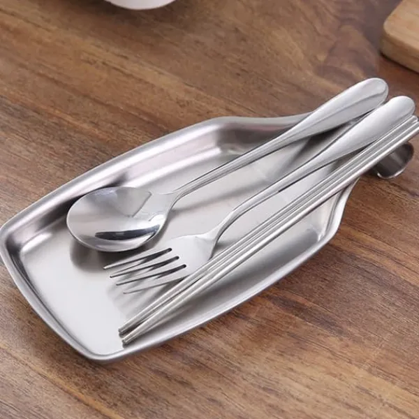 Skeholder>Rustfrit Stål Skeholder Komfur Skeholder til Køkken Spatel Øsebørste Køkkenredskaber