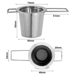 Tefiltre>Rustfrit stål Tefilter med låg Tesi med håndtag Metal Teinfuser