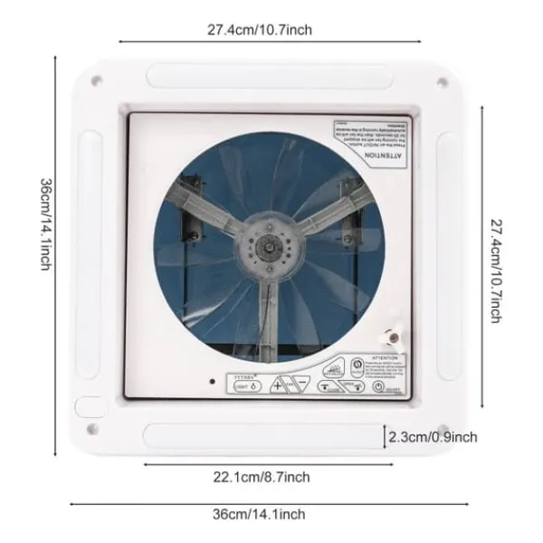 RV Ventilationsvifte, Fjernbetjent, Automatisk Registreringsteknologi,HVID Outlet