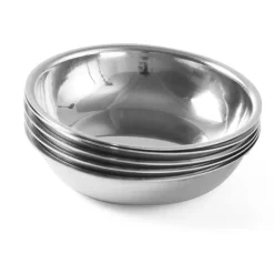 Salatskål, skål i rustfrit stål, diameter. 100mm sæt af 4 stk. - Hendi 452325 Outlet