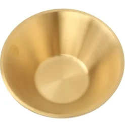 Salatskåle i rustfrit stål Guld Dobbeltlag Udsøgt dekorativ guldskål til køkken Blanding Madlavning Bagning Forberedelse 16 cm Discount