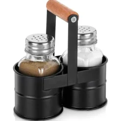 Salt- & Peberstrøere>Salt- og peberbøsser med stativ, 3 stk.