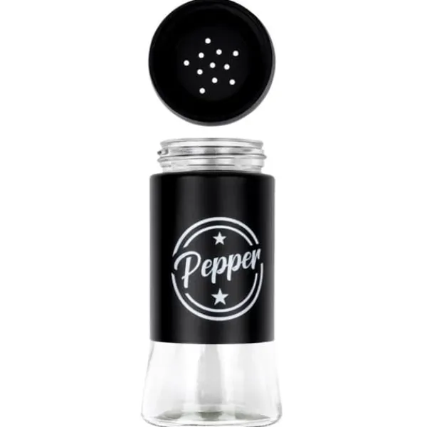 Salt- og pebersæt, 2-delt, saltkar + peberbøser, sort, VILDE 229129 Sale
