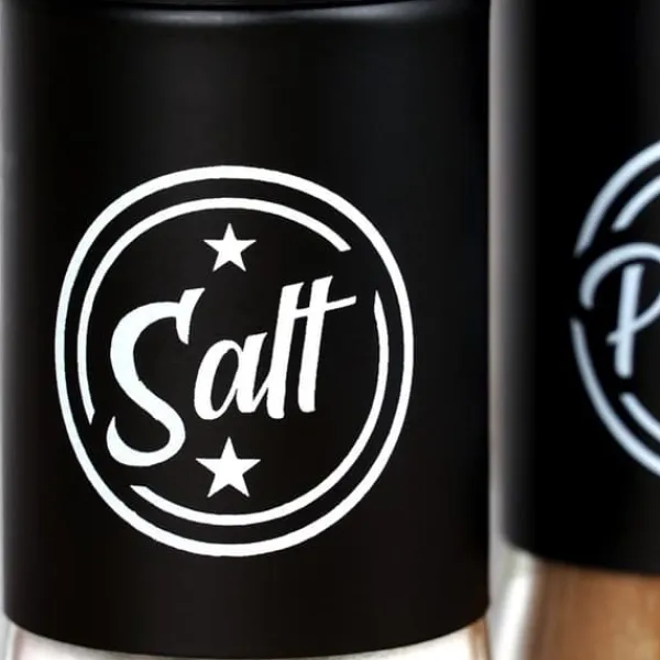 Salt- og pebersæt, 2-delt, saltkar + peberbøser, sort, VILDE 229129 Sale