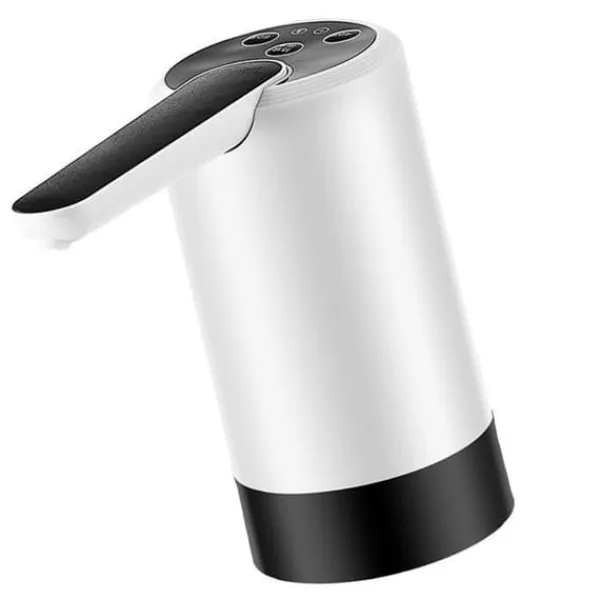 Vandkølere>Sammenfoldelig elektrisk vandflaskepumpe Vandflaskedispenser til hjemmekontorer Camping 075 Hvid 3-knap Kvantitativ