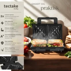 Sandwichtoaster SK1000W, non-stick, varmebestandig - sølv Sale