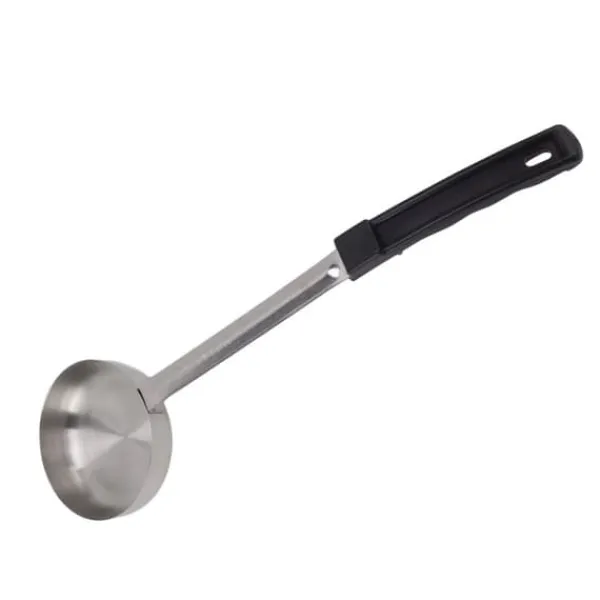 Sauceske Pizza Multipurpose Food Grade Rustfrit Stål Spredningsmåleske til køkkenmadlavning Sort 6 oz (Scoop uden huller) New