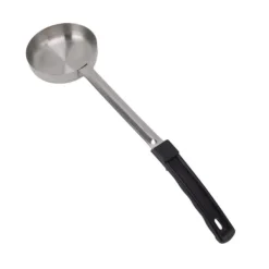 Sauceske Pizza Multipurpose Food Grade Rustfrit Stål Spredningsmåleske til køkkenmadlavning Sort 6 oz (Scoop uden huller) New