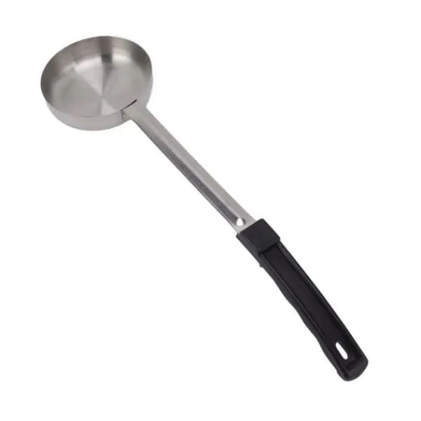 Sauceske Pizza Multipurpose Food Grade Rustfrit Stål Spredningsmåleske til køkkenmadlavning Sort 6 oz (Scoop uden huller) New