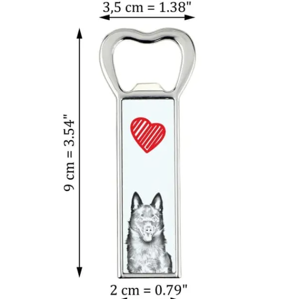 Schipperke - flaskeåbner med en hund, personlig køleskabsåbner, unik gave til en mand fra Art-Dog Outlet