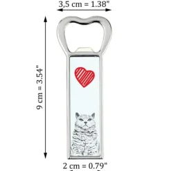 Cocktailshakers & Drinkudstyr>Selkirk Rex korthårskat - flaskeåbner med en kat, personlig køleskabsåbner, unik gave til en mand fra Art-Dog