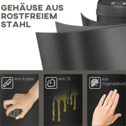 Sensor-skraldespand 50 L med soft close, rustfrit stål, hygiejnisk køkken Discount