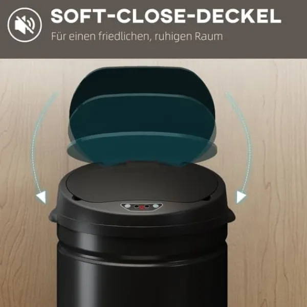 Sensor-skraldespand 50 L med soft close, rustfrit stål, hygiejnisk køkken Discount