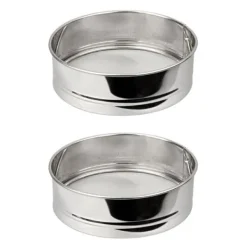Sier>Set med 2 extra fina kökssiktar i rostfritt stål - FACKELMANN - Basic - 18 cm