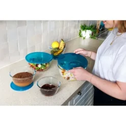 Set med 5 skålar med lock - PYREX - 1x 0,5L + 2x 1L + 2x 2L Clearance