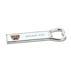 Cocktailshakers & Drinkudstyr>Shar Pei - flaskeåbner med et foto og en inskription til Art-Dog øl