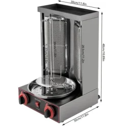 Shawarma Gyros Döner Grill - CG-25 Lodret Rotisserie - 3000 W - 220 V - 2 Varmeelementer - Kapacitet 12 kg Online