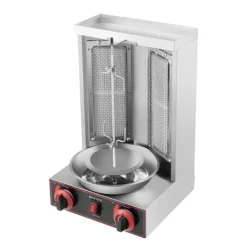 Grill-Ovne & Ovn Med Roterende Stegespyd>Shawarma Maskine, Gasdrevet, Vertikal Design,Sølv