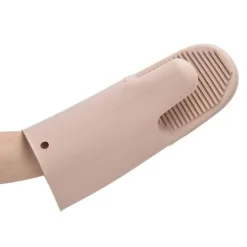 Silikon Värmeisoleringshandskar Förtjockade Anti-Slip Ugnsvantar Handskar för mikrovågsgrillNordic Pink