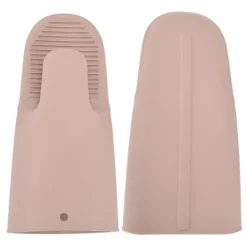 Silikon Värmeisoleringshandskar Förtjockade Anti-Slip Ugnsvantar Handskar för mikrovågsgrillNordic Pink