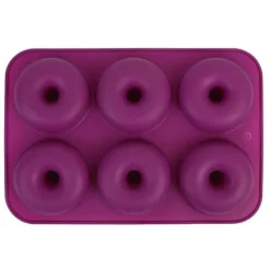 Silikone Donut Bageform med 6 Hulrum, Donut Chokoladeform, Mikrobølgeovns-Frysersikker (Lilla) Sale