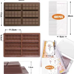 Silikone Dubai Chokoladeformsæt med Klistermærker Brun Outlet