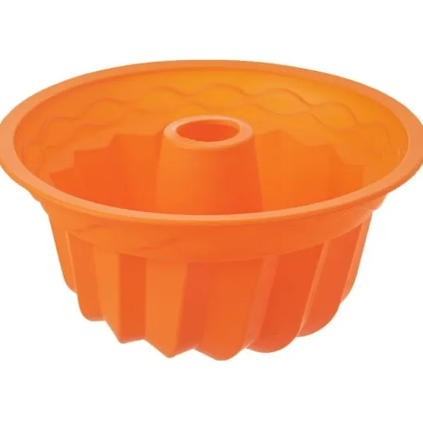 Udstikkere>Silikone kageform med skorsten, orange, SILLINIE, 23,5 cm