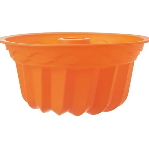 Udstikkere>Silikone kageform med skorsten, orange, SILLINIE, 23,5 cm