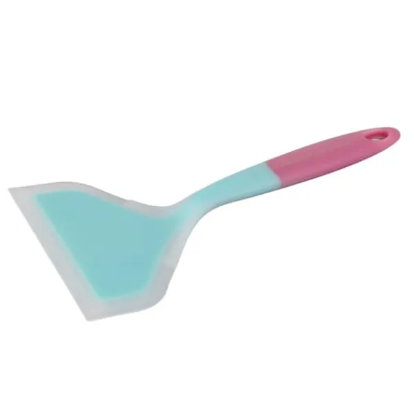 Silikone Spatel Non-Stick Skridsikker Silikone Madlavningsspatel til Tamagoyaki Pizza Steak (Himmelblå Pink Håndtag) Outlet