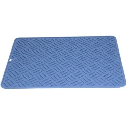 Silikone Varmeisoleringspude Skrivebord Anti-Skoldning Vandtæt Silikonepude til Hjemmekøkken (Marineblå, 45x35cm)