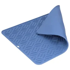 Silikone Varmeisoleringspude Skrivebord Anti-Skoldning Vandtæt Silikonepude til Hjemmekøkken (Marineblå, 45x35cm)
