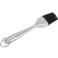 Silikonebørste Rustfrit stålhåndtag Højtemperaturbestandig Køkkenbagning Grill Sauce OliebørsteHult håndtag Rundt Hoved S Discount