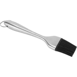 Silikonebørste Rustfrit stålhåndtag Højtemperaturbestandig Køkkenbagning Grill Sauce OliebørsteHult håndtag Rundt Hoved S Discount
