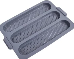 Silikoneform til bagning af baguetter, boller, perforeret, 3 slidser Clearance