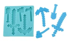 Silikoneform til sukkerpasta 3D Minecraft SVÆRD Clearance