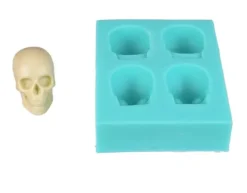 Udstikkere>Silikoneform til sukkerpasta SKULL 3D