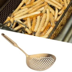 Skimmerøse 304 Rustfrit Stål Fødevaregodkendt Langt Håndtag Stor Flow Skimmerske Til Køkken Guld Sale