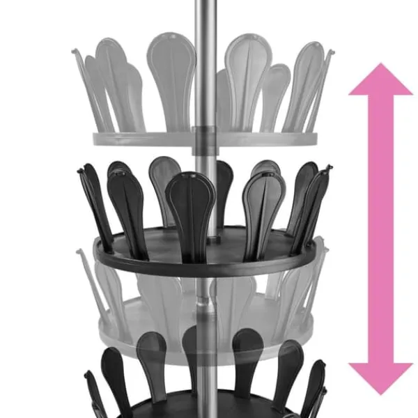 Tøj- & Garderobeopbevaring>Skoreol med karruselsystem 26,5x100-300cm - sort