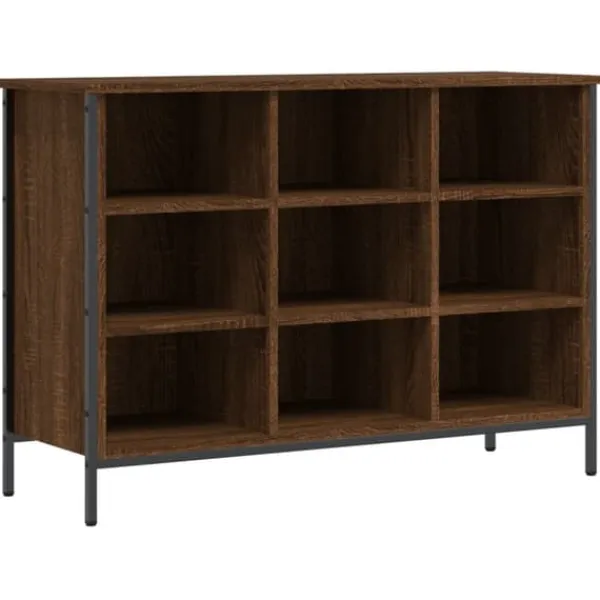 Tøj- & Garderobeopbevaring>Skoskab 100x35x70 cm konstrueret træ brun egetræ - Skoreol - Skoreoler - Home & Living