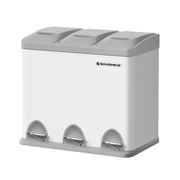 Skraldebakke - Køkkenskraldespand - Metal pedalspand - 3-i-1 skraldespand - 24 liter - Affaldssortering - Affaldssorteringssystem Online