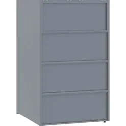 Skraldespandsskjuler i stål - 5 rum | Farve: Grå | Størrelse: 345x79x117 cm