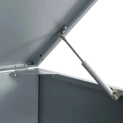 Skraldespandsskjuler i stål - 5 rum | Farve: Grå | Størrelse: 345x79x117 cm