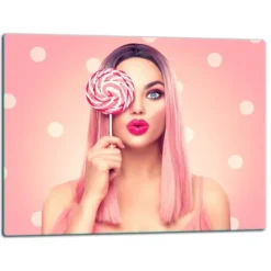 Skeer & Skovle>SKÆREBRÆT I GLAS 52x40 BARBIE