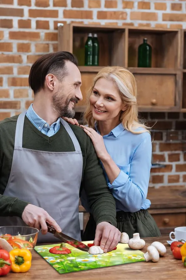 SKÆREBRÆT I GLAS 52x40 BLOMSTER New