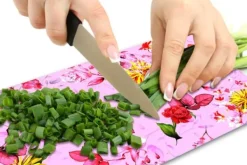 SKÆREBRÆT I GLAS 52x30 BLOMSTER Hot